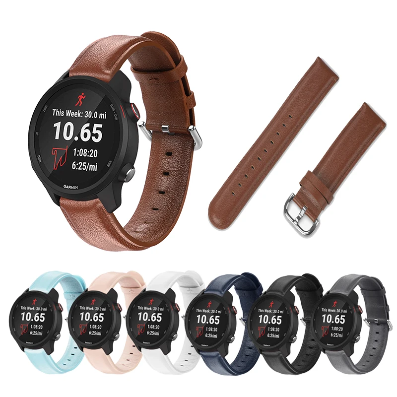 20mm 22mm Calf Leather Band Strap For Garmin Forerunner 645 645m 245 245m For Venu Sq