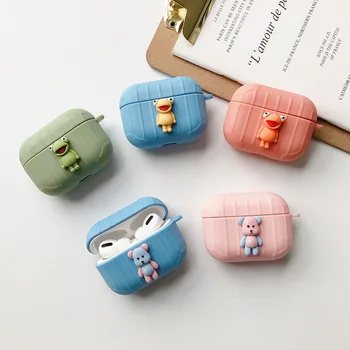 

DIY Cute frog Rabbit/bear Cartoon headphone Case funda For AirPods Pro Cover silicon Cover For Air pods Pro3 Earphone Case coque