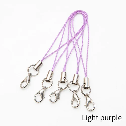 500 шт цветные застежки для лобстера, шнурок для сотового телефона, Лариат, мобильные ремни, очаровательные нейлоновые брелоки, цепочка для ключей, подвеска для рукоделия - Цвет: Light purple 500pcs