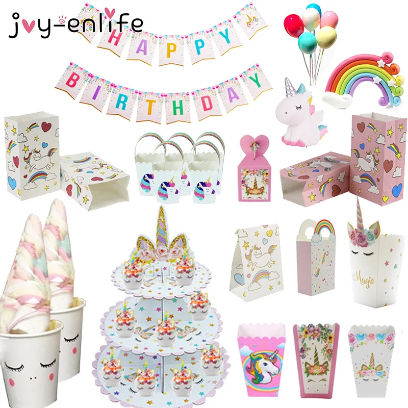 50pcs Unicorn Party Favors Bags Plastic Goodie for Girls Boys Birthday Party/u for sale online 