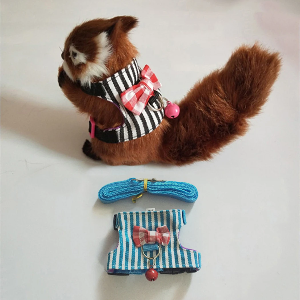 Arnés pequeño de conejo para mascotas, chaleco y correa para huret, conejillo de indias, hámster, cachorro, lazo, arnés de correa pectoral, suministros para mascotas