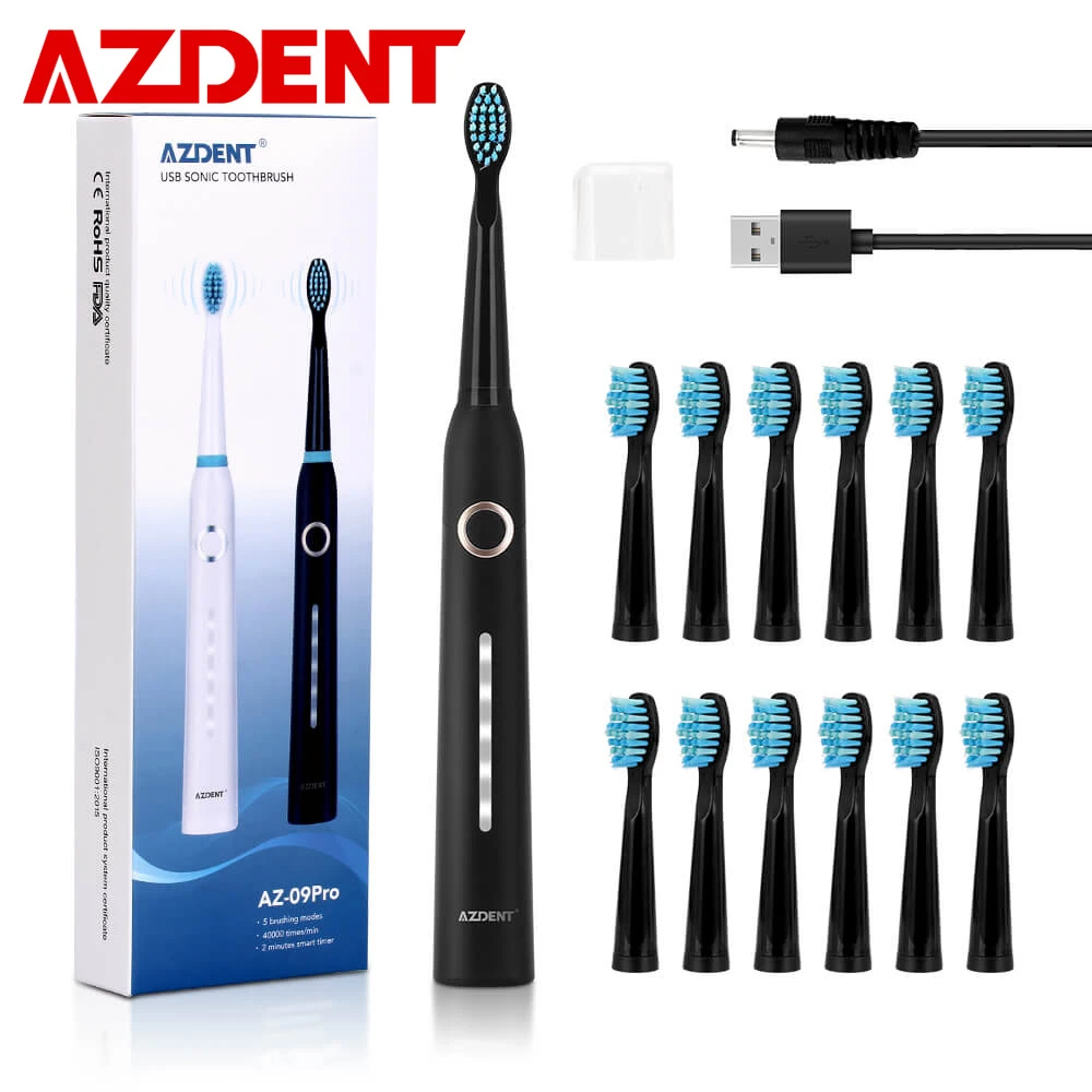 AZDENT Fashion 5 Modes Sonic Electric Toothbrush Rechargeable USB Ultra Sonic Tooth Brush Waterproof for Adults Teeth Whitening AZDENT Fashion 5 Modes Sonic Electric Toothbrush Rechargeable USB Ultra Sonic Tooth Brush Waterproof for Adults Teeth Whitening