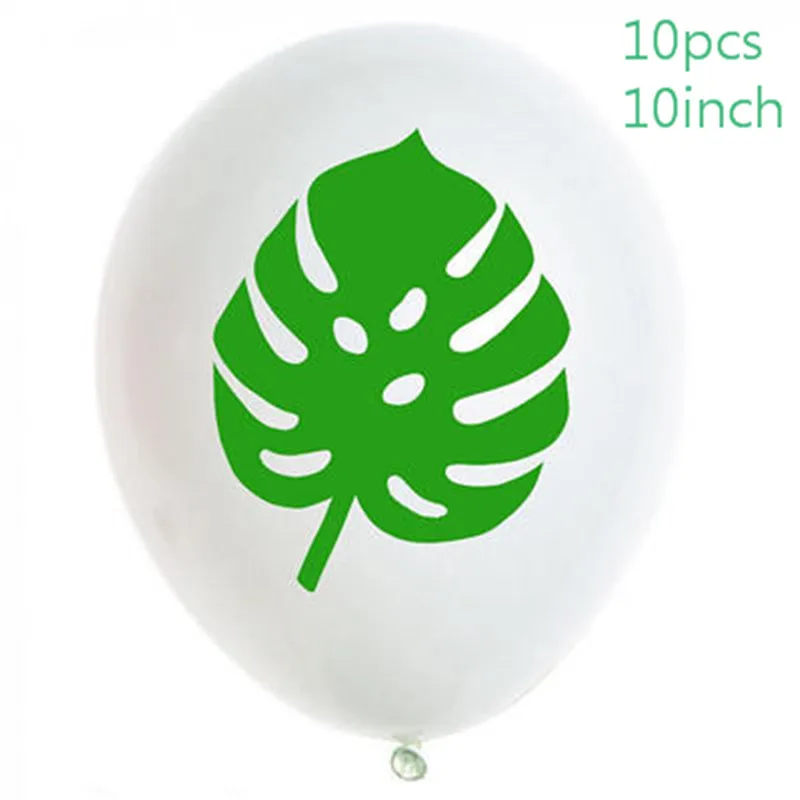 10pcs 10inch Пальмовый лист, латексные шары, Зеленый воздушный шар "Конфетти", ТРОПИЧЕСКОЕ ЛЕТО, Алоха, вечерние украшения на день рождения, свадьбу, детский душ, игрушки - Цвет: 10pcs 10inch