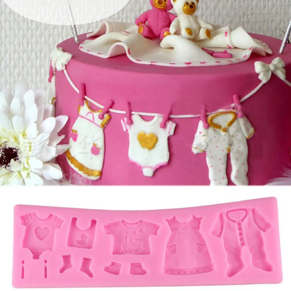 Elenxs 3D детская одежда дизайн формы дети день рождения торт DIY силиконовая форма для выпечки украшения торта пресс-формы