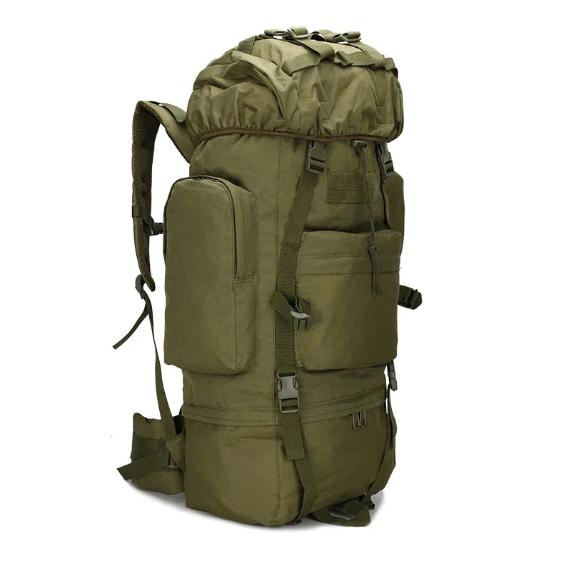 Army Green Открытый 65L Военный Рюкзак Molle Кемпинг Альпинизм тактическая сумка мужская большая емкость походные армейские туристические рюкзаки - Цвет: Army Green