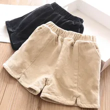 Осенне-зимние вельветовые шорты для девочек; детская одежда;