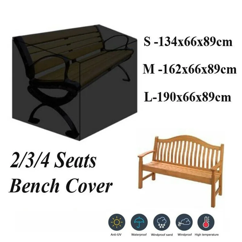 2/3/4 Seater Bench Seat Cover All Sizes Heavy Duty Waterproof Garden Outdoor All-Purpose Covers Furniture Dust Covers S M L