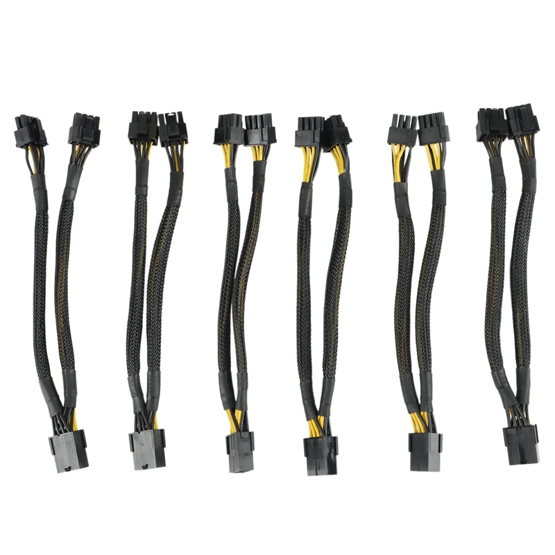 Адаптер GPU VGA PCI-E с 8 разъемами мама на Dual 8(6 + 2) папа PCI Express оплеткой рукавами