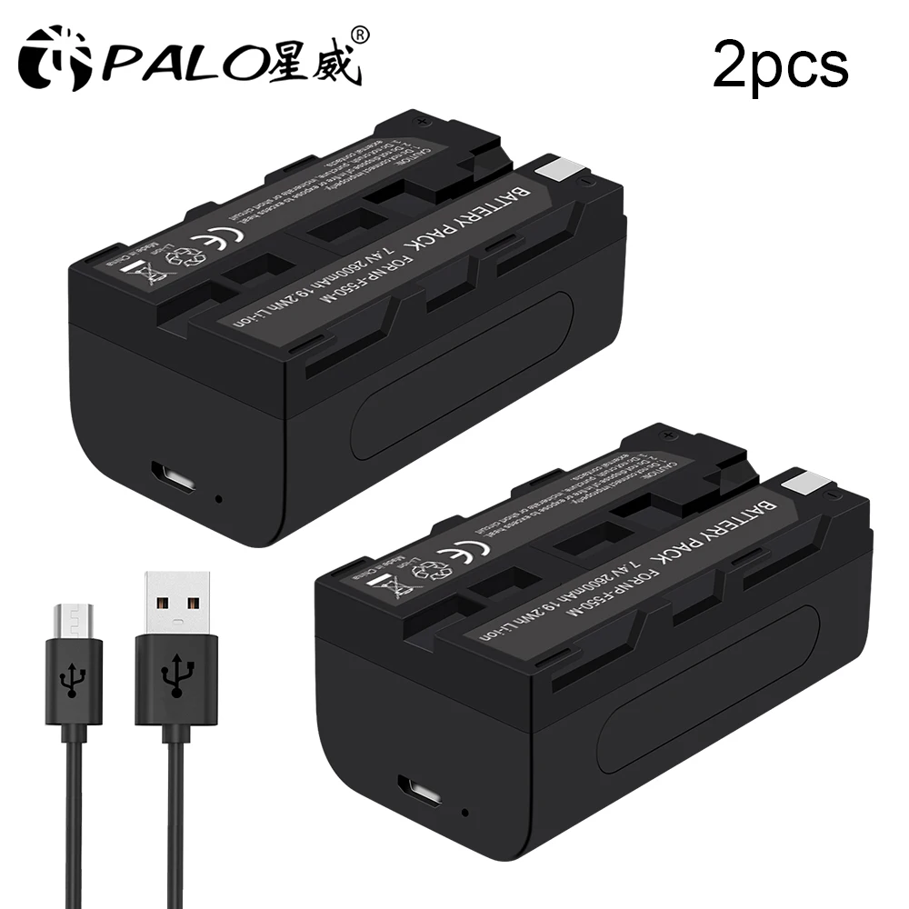 

PALO USB Output 7.4V 2600mAh Lithium battery NP-F550 Battery for Sony Camera Battery FOR F550 Digital camera Batteryies
