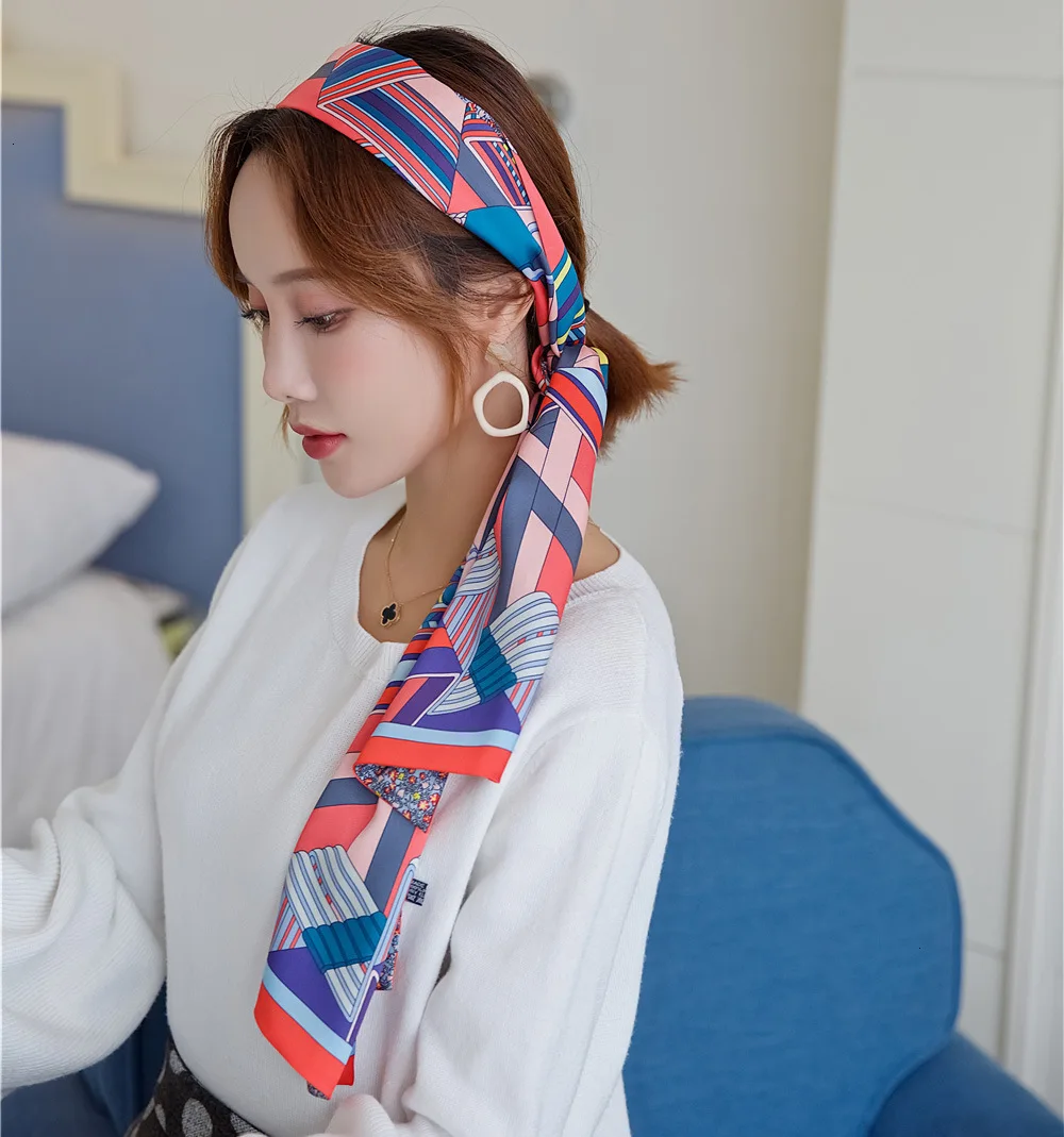  New Design Luxury Brand Horse Headstall Double-deck Twill Scarf For Ladies Head Silk Scarves Wraps 