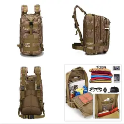 Men's 25L Outdoor Military Tactical Backpack, Sports Travel Military Bag, Multi-Functional Waterproof Hiking Camping Backpack