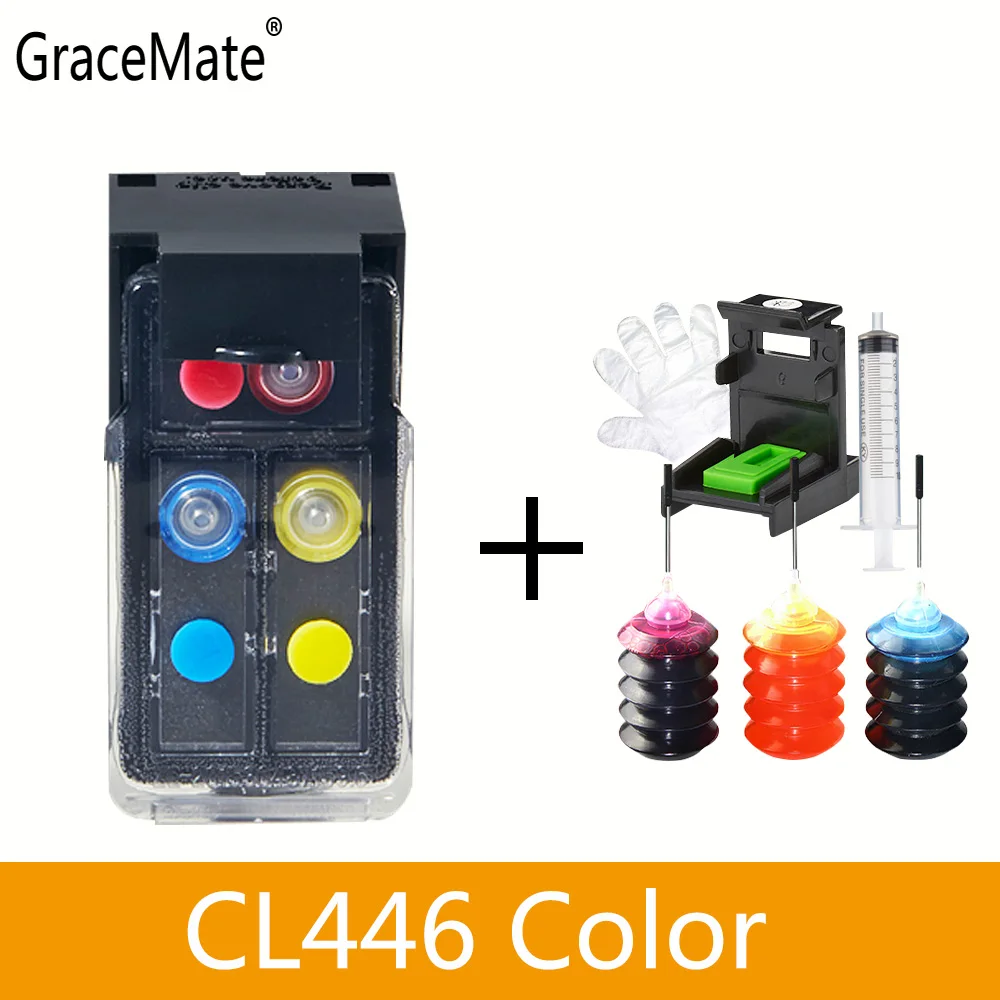 CL446Color GraceMate совместим с canon картридж MX494 MG2440 MG2545S MG2540 MG2940 MG2540S TS3140 MG3040 перезаправляемый картридж PG445 - Цвет: CL446Color