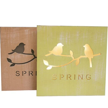 

Creative LED Lamplight Box Ornament Wooden Bird Shape Table Lamp Night Light Crafts Home Decorations Accessories Christmas Gifts