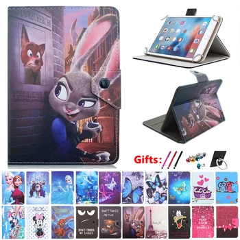 

Universal Cartoon case for Alcatel 1T 7 inch Tablet Stand Protective Case cover + free 3 gifts