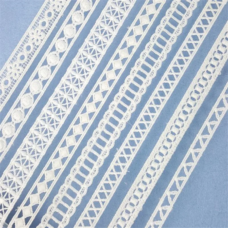 white floral Cotton Embroidered flower Lace fabric Net Ribbons Fabric Trim Tulle Dress garments Crafts DIY Accessories GH89 | Дом и сад