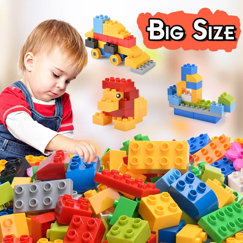 Bloques de construcción de gran tamaño para niños, ladrillos coloridos a granel, placas Base compatibles con bloques, juguetes educativos para niños