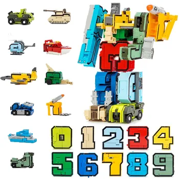 

10-in-1 digital deformation robot battleship tank missile armored vehicle ABS plastic environmental safety and health boy toys