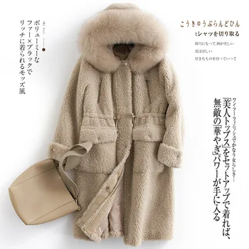 

Real Fur Coat Women Sheep Shearing Winter Coat Women Fox Fur Collar Wool Jacket for Women Clothes 2020 B18F38735 YY929