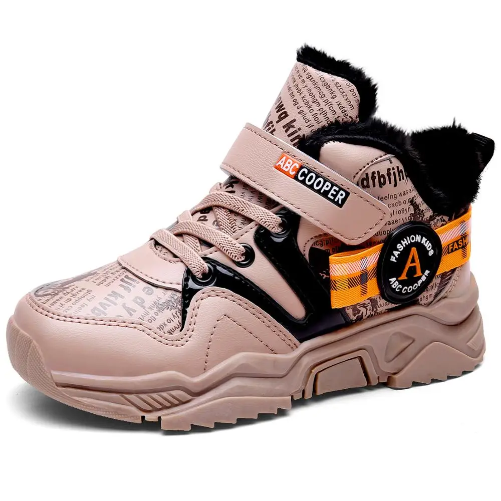 Kid Sneakers Boy Basketball Shoes Running Shoes Baby Children Shoes Sport Boot Fur Girl Shoes Outdoor Trainers Winter Kid Shoes