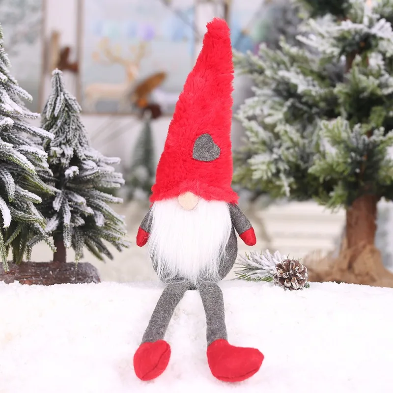 

New Merry Chritsmas Plush Gnome Doll Ornaments Swedish Christmas Santa With Red Hat Nordic Elf Figurine Home Holiday Decoration