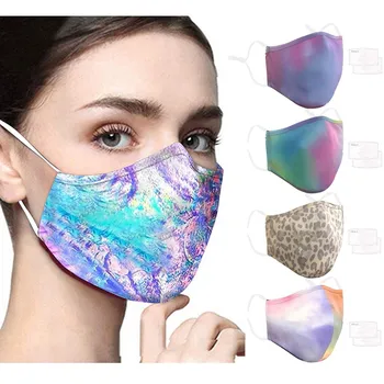 

Adult Unisex Printed Double-layer Mask Washable Reusable Mouth Masks Windproof Mouth-muffle Anti-Dust Protective Maks for Women
