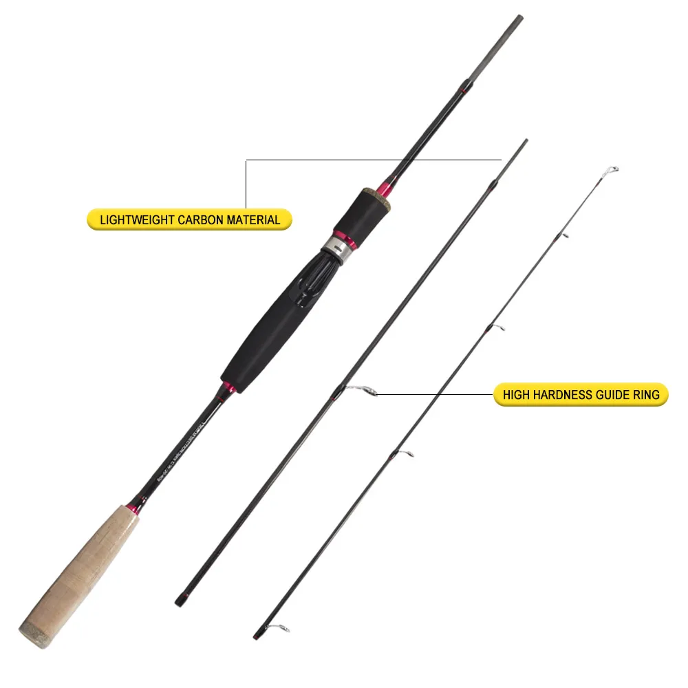 Bassland Steel Rod Carbon Fiber Spinning Fishing Rod 3 Tips 1.8m 4 Tips 2.1m 2.4m 2.7m M Action pesca  for Bass Pike Baitcasting
