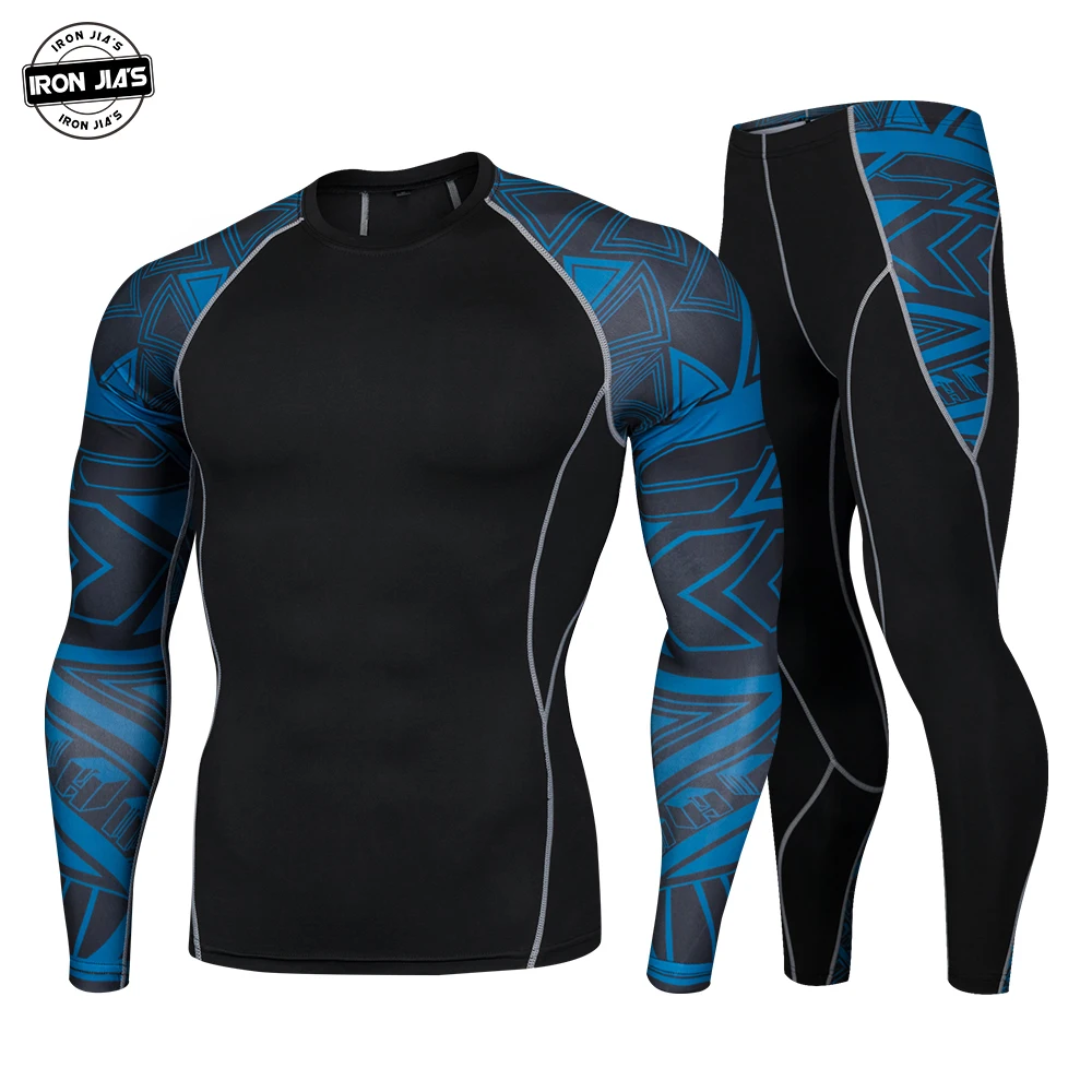 

IRON JIA'S Men's Thermal Underwear Set Motorcycle Base Layer Winter Warm Tight Long Shirts & Tops Bottom Suit