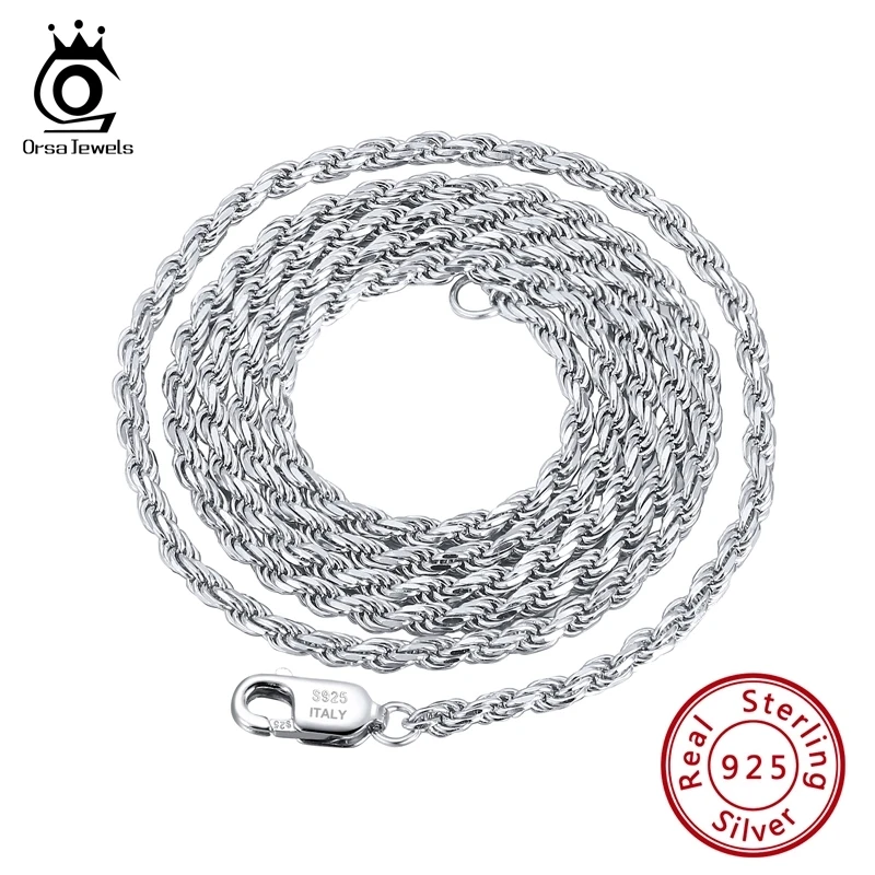 ORSA JEWELS Колье из серебра 925 пробы с алмазной огранкой 1 2 мм 5 7 цепочка на шею для