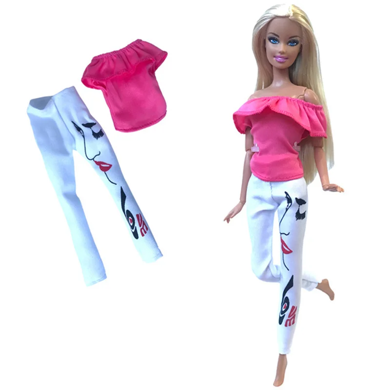 Barbie-Doll-Accessories-Handmade-Fashion-Suit-Outfit-Daily-Casual-Wear-T-shirt-Pants-Various-Styles-For