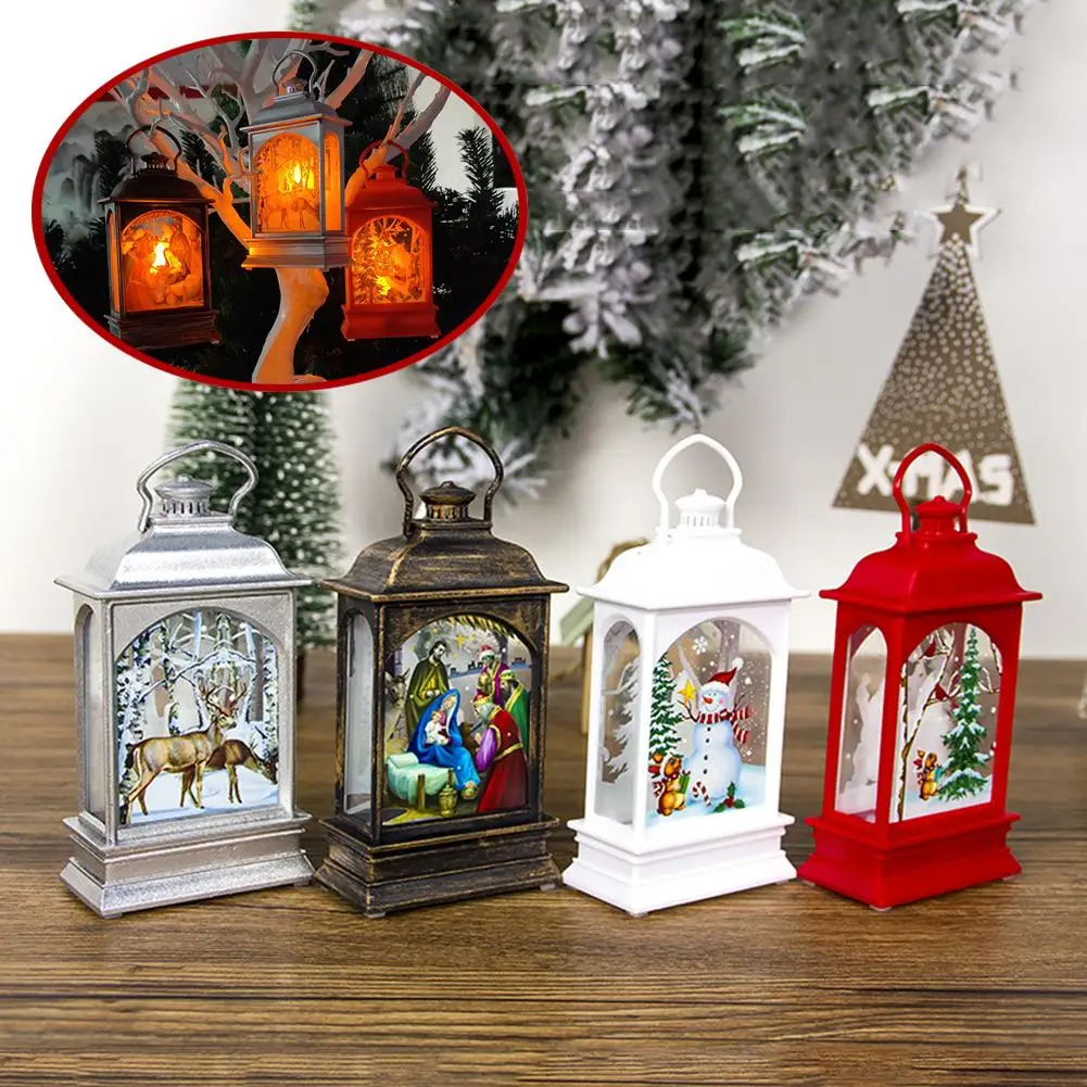 

New Arrival Christmas Santa Claus Handheld LED Lamp Light Hanging Lantern Desktop Ornament