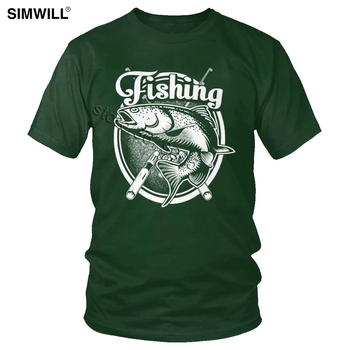 Classic Fish Just One More Cast I Promise T Shirt Funny Fishing Addiction T-shirt Short Sleeve Cotton Fisher Tee Trend Gift Tops - Цвет: Forest Green