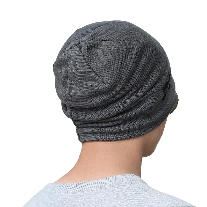 SUOGRY Winter New Knitted Men's Hats Plus Velvet Thickening Outdoor Warm and Comfortable Caps Fashion Pentagram skullies beanie