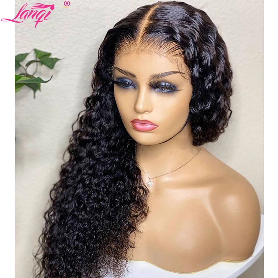 13x4 Kinky Curly Lace Front Human Hair Wigs Closure Wig Brazilian Curly Deep Wave Frontal Wigs For Women 30 Inch Lace Front Wig