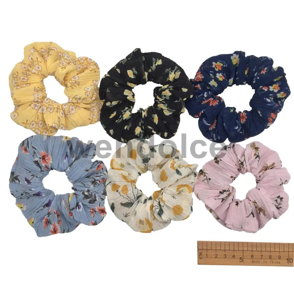 PJ001-6PCS 6 шт./партия, бархатные эластичные резинки для волос, резинки для волос для девочек, не складываются, леопардовые женские блестящие шифоновые Цветочные резинки - Цвет: PJ001-6PCS