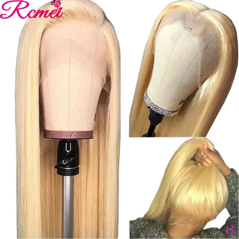 Rcmei 13x4 Glueless 613 Honey Blonde Lace Front Wig Brazilian Straight Lace Front Human Hair Wigs Pre Plucked Lace Remy Wig 150% 1 Rcmei 13x4 Glueless 613 Honey Blonde Lace Front Wig Brazilian Straight Lace Front Human Hair Wigs Pre Plucked Lace Remy Wig 150% 1