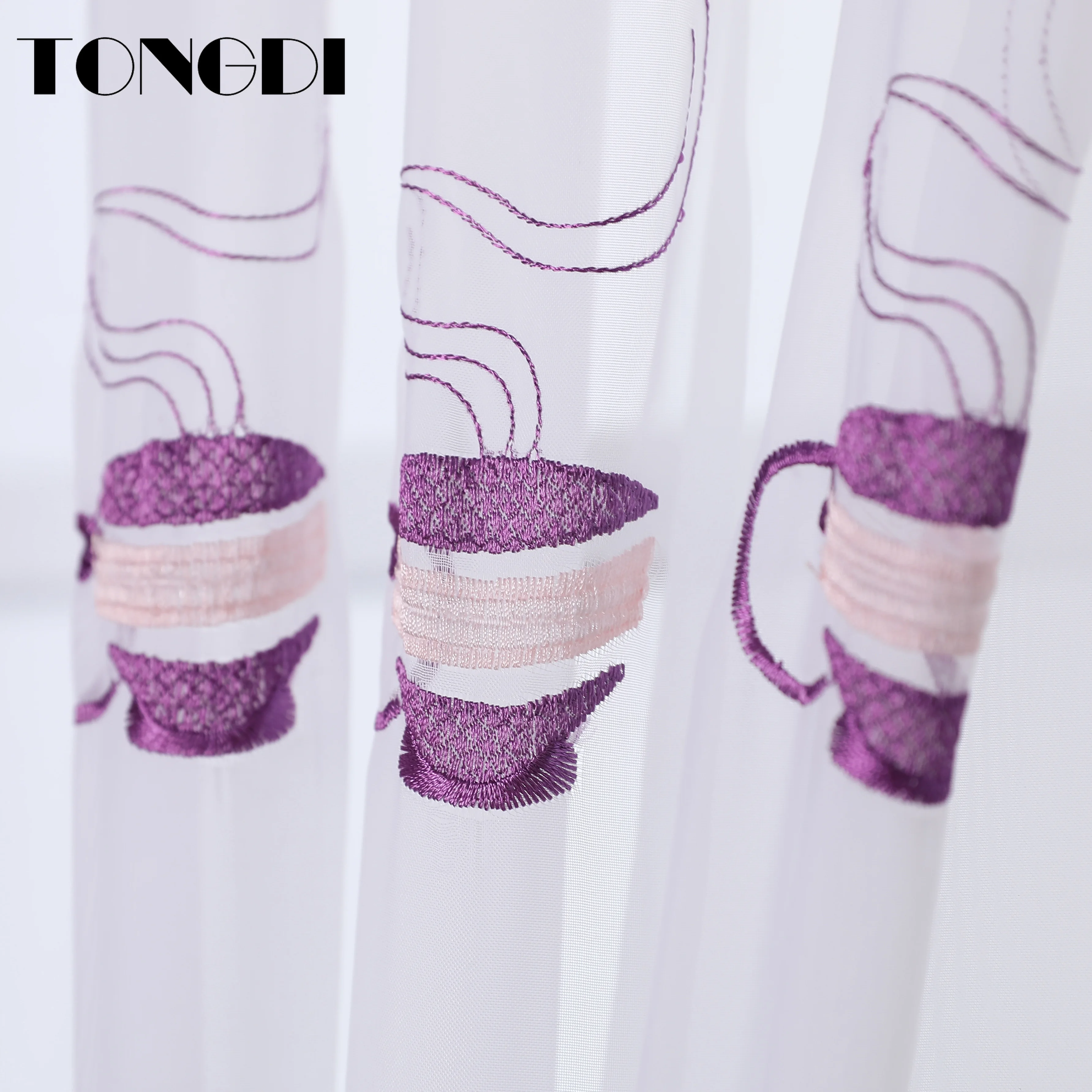 TONGDI кухонные занавески балдахин прозрачные ярусы пасторальные фрукты кафе Тюль