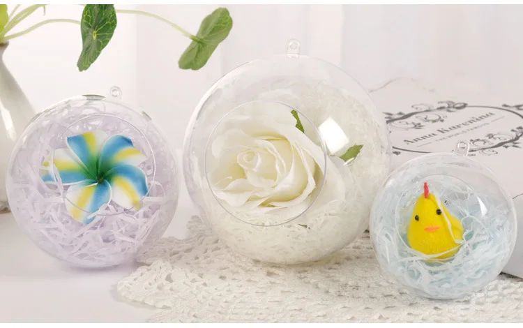 Special Shape Plastic Hollow Transparent Christmas Ball Festive Decorative Pendant round Ball Site Decorative Props Adjustable C
