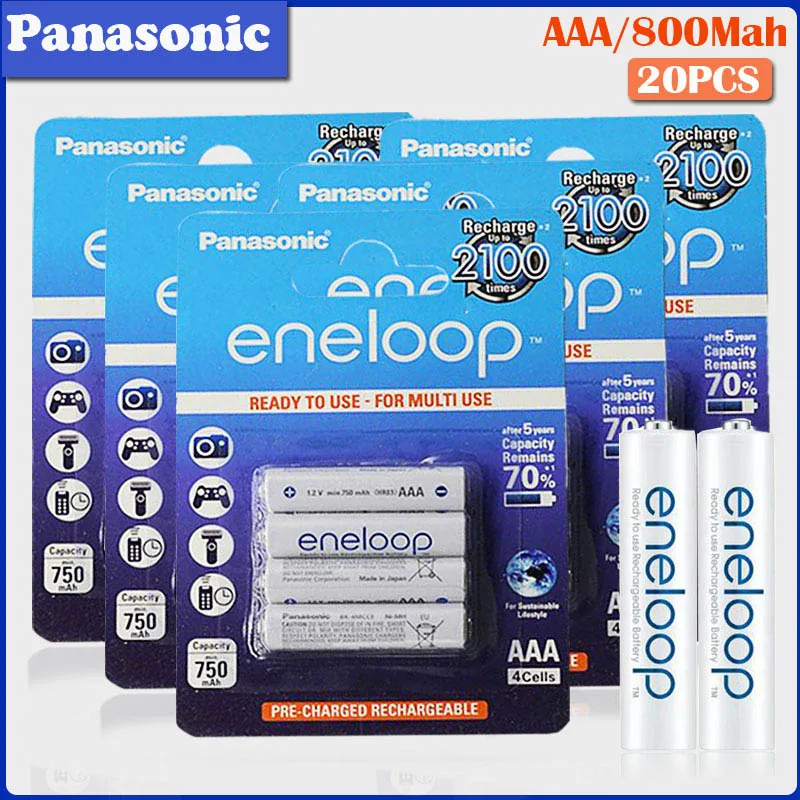 Оригинальная Аккумуляторная батарея Panasonic 1 2 в AAA 800 мАч для камеры фонарика