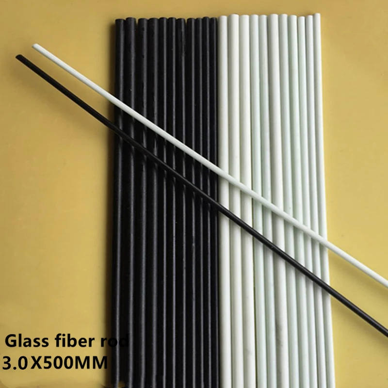 10pcs fiberglass rod 3.0x500mm solid fiberglass / fiberglass rod / glass rod / DIY various support rods