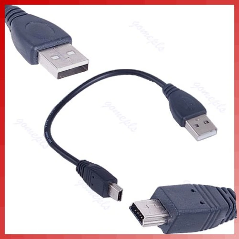 ALITER короткий USB кабель 2,0 A папа-мини 5 Pin B кабель для зарядки данных Шнур адаптер