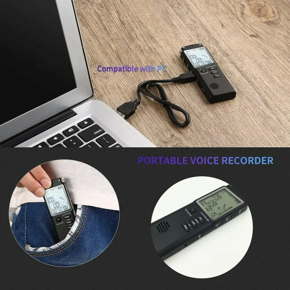 8 ГБ/16 ГБ/32 ГБ диктофон USB Профессиональный 96 часов диктофон цифровой Аудио Диктофон с WAV, mp3-плеер