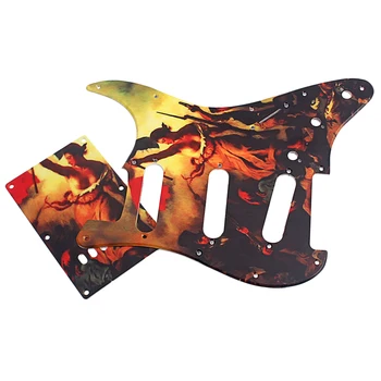 

PVC SSS Pickguard Scratch Plate Backplate with Screws Set Vintage Style Pattern for Stratocaster ST Guitar