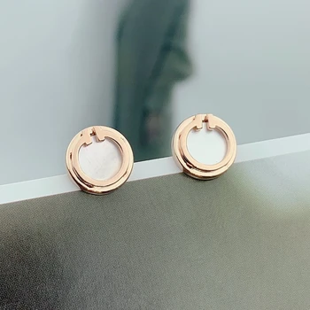 

Original LOGO 1:1 S925 Sterling silver Brand Jewelry Enamel Round Earrings for Women Party Anniversary Valentine GIFT