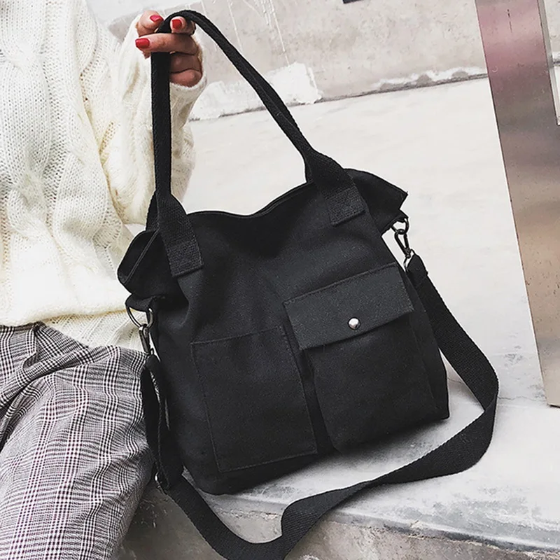 Adisputent Women's Multi-pockets Shoulder Bag New Fashion Portable Outdoor Travel Zipper Multi-functions Large Capacity Handbags - Цвет: black(style2)