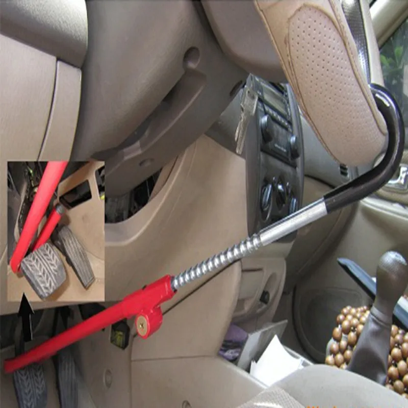 

Universal Car Folding Steering Wheel Lock Red Stainless Steel Alloy Car Parking Safety Styling Accessories