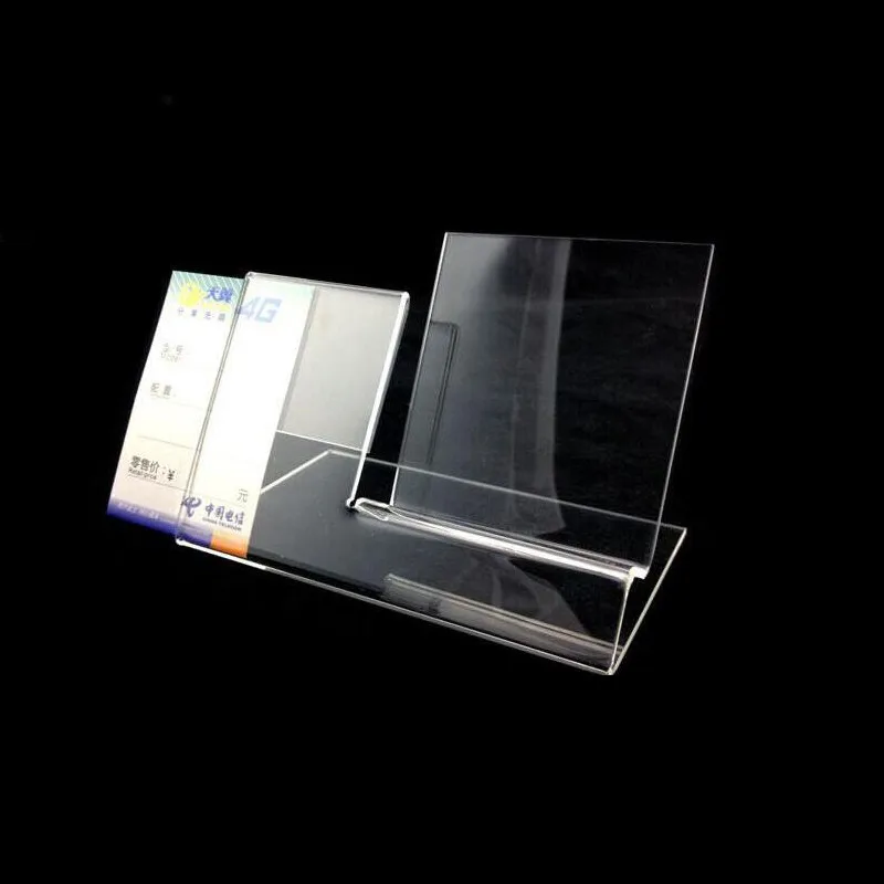 Universal Acrylic Mobile Cell Phone Holder, Digital Products Display Stand, Price Tag Label, Hot Sale, 20 PCs/Lot