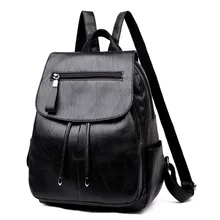 Модный женский кожаный рюкзак для подростков, повседневный черный рюкзак для девочек-подростков, Большой Вместительный женский рюкзак для путешествий