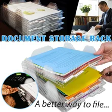 10pcs/set File Storage Rack Document Organizer A4 Desk Storage Box Stackable Magazine Paper Folder Paper Office Organizer Tray 3 layers moving document file tray holders desk set book holder organizer a4 office school supplies desk accessories