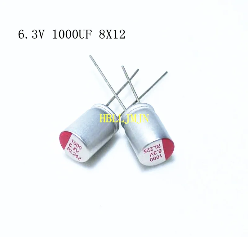 10 шт. 6 3 V 1000 мкФ 6.3v1000uf 8x12 8*12 мм сплошной Алюминий электролитический конденсатор с