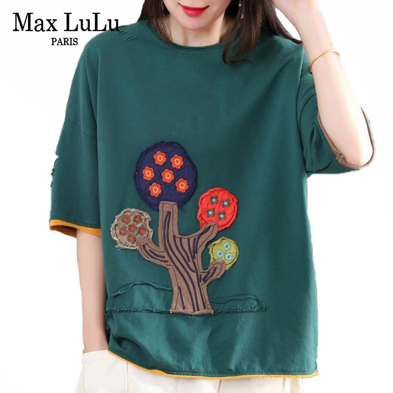 Max LuLu 2020 корейские летние модные топы женские футболки в стиле пэчворк